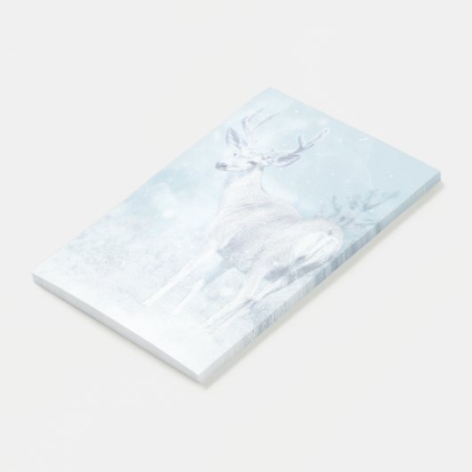 Winter Deer en Pine Trees Post-it® Notes (Schuin)