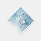 Winter Deer en Pine Trees Seasons Greetings Servetten (Hoek)