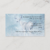 Winter Deer en Pine Trees Seasons Greetings Visitekaartje (Achterkant)