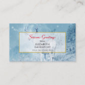 Winter Deer en Pine Trees Seasons Greetings Visitekaartje (Voorkant)