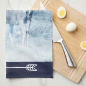 Winter Deer en Pine Trees Theedoek (Quarter Fold)