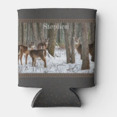 Winter Deer en Pinecones Blikjeskoeler (Voorkant)