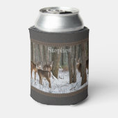 Winter Deer en Pinecones Blikjeskoeler (Blikje Achterkant)
