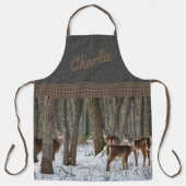 Winter Deer en Pinecones Schort (Voorkant)