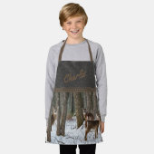 Winter Deer en Pinecones Schort (Gedragen)