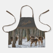 Winter Deer en Pinecones Schort (Voorkant)