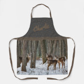 Winter Deer en Pinecones Schort (Voorkant)