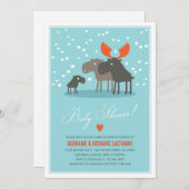 Winter Deer Family Couples Baby shower Uitnodiging (Voorkant / Achterkant)