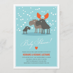 Winter Deer Family Couples Baby shower Uitnodiging