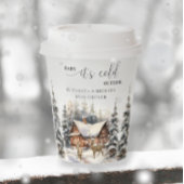 Winter Deer Forest Baby Het is koud buiten Papieren Bekers