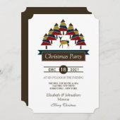 Winter Deer Forest-kerstfeest uitnodiging (Voorkant / Achterkant)