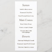 Winter Deer Forest-kerstmenu Menu (Achterkant)