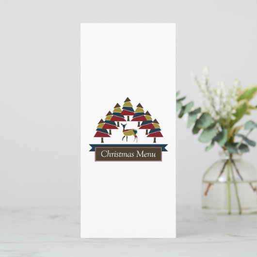 Winter Deer Forest-kerstmenu Menu (Staand voorkant)