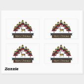 Winter Deer Forest Merry Kerstmis Retangular Sti Rechthoekige Sticker (Vel)
