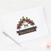 Winter Deer Forest Merry Kerstmis Retangular Sti Rechthoekige Sticker (Envelop)