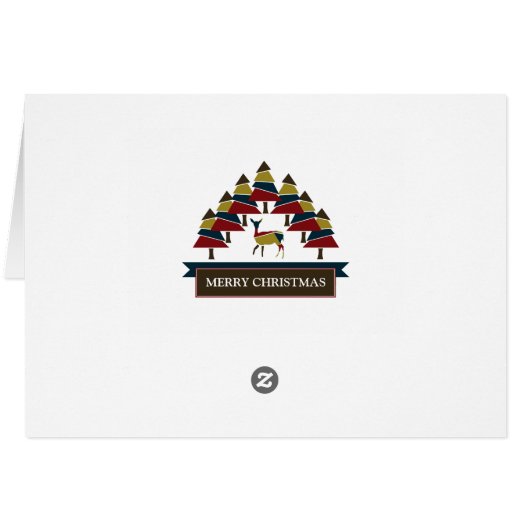 Winter Deer Forest Prettige feestdagen (Achterkant Horizontaal)