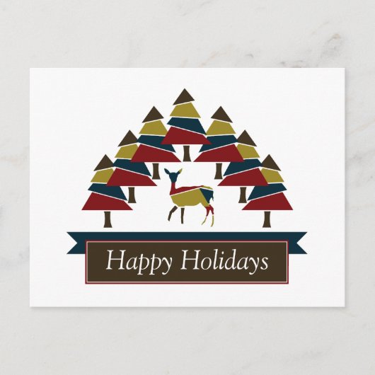 Winter Deer Forest Prettige feestdagen Holiday Bri (Voorkant)