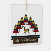 Winter Deer Forest Prettige feestdagen keramische  Keramisch Ornament (Rechts)