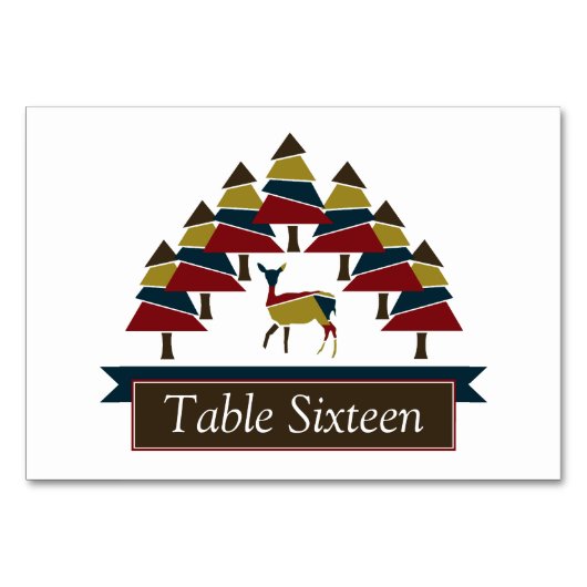 Winter Deer Forest-tabelnummer Kaart (Voorkant)