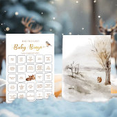 Winter Deer Forest Vind de gast Baby bingo spel Kaart
