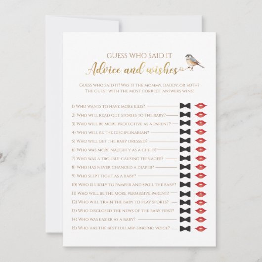 Winter Deer Forest Wie zei het Baby shower Game Kaart (Voorkant)