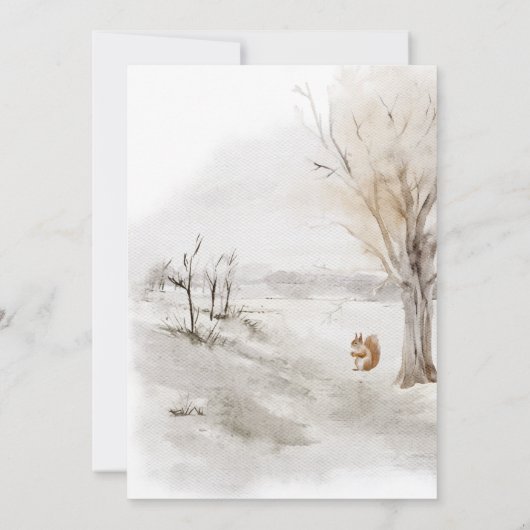 Winter Deer Forest Wie zei het Baby shower Game Kaart (Achterkant)