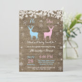 Winter Deer Gender Reopenbaarmakingsuitnodiging Kaart (Staand voorkant)