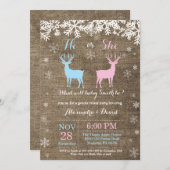 Winter Deer Gender Reopenbaarmakingsuitnodiging Kaart (Voorkant / Achterkant)
