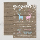 Winter Deer Gender Reopenbaarmakingsuitnodiging Kaart (Voorkant / Achterkant)