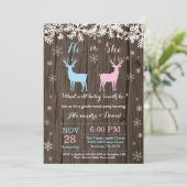 Winter Deer Gender Reopenbaarmakingsuitnodiging Kaart (Staand voorkant)