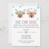 Winter Deer Gender Reveal Invitation Kaart (Voorkant)