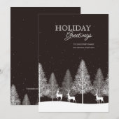 Winter Deer Holiday Kaart (Voorkant / Achterkant)