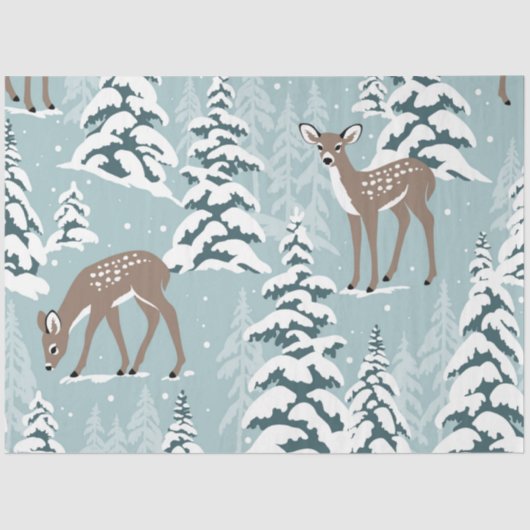 Winter Deer Holiday | kerstpapier Tissuepapier (Voorkant)
