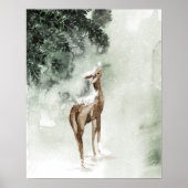 Winter Deer in sneeuw Poster (Voorkant)