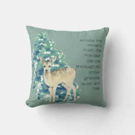 Winter Deer in the Snow – Wildlife Art Home Decor Kussen