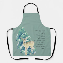 Winter Deer in the Snow – Wildlife Art Home Decor Schort