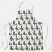 Winter Deer met Snowflakes All-Over Print Schort (Voorkant)