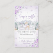 Winter Deer Paarse Sneeuwvlok Baby shower Informatiekaartje (Voorkant)