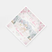 Winter Deer Pink Snowflake Baby shower Servet (Hoek)