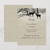 Winter Deer Receptie Informatie Kaart (Voorkant / Achterkant)