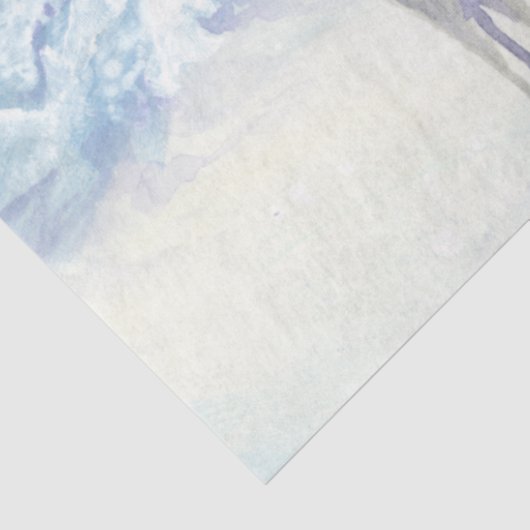 Winter Deer Snow Falling kerstboom Blue White Tissuepapier (Detail)