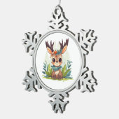 Winter Deer Tin Sneeuwvlok Ornament (Rechts)