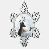 Winter Deer Tin Sneeuwvlok Ornament (Rechts)