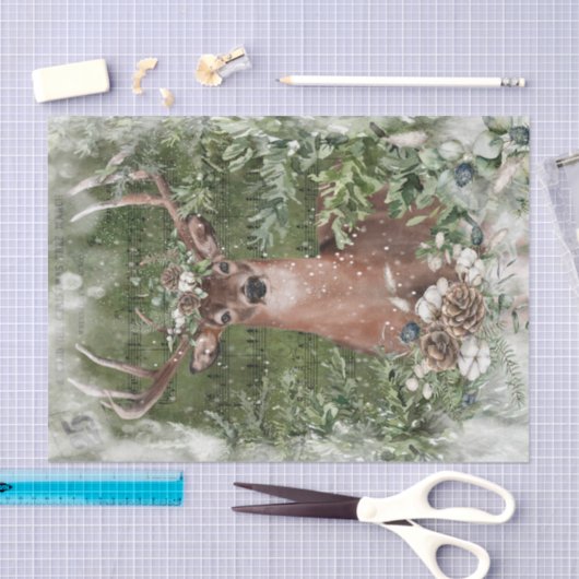 Winter Deer Tissue Paper Tissuepapier (Craft)