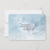 Winter Deer with Pine Trees Dank je Bedankkaart (Achterkant)