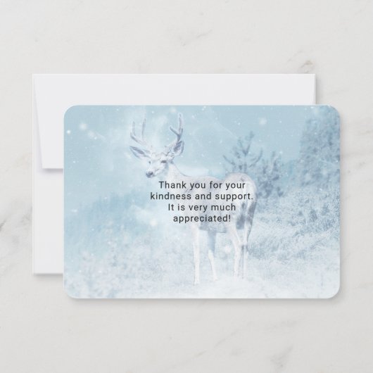 Winter Deer with Pine Trees Dank je Bedankkaart (Achterkant)
