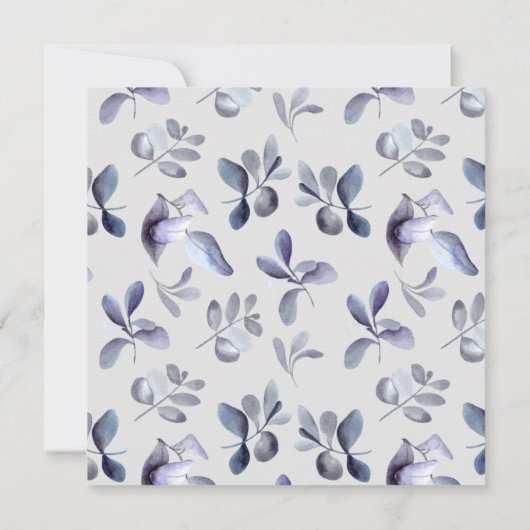 Winter Delicate Hydrangea Bloemen Bruiloft Kaart (Achterkant)