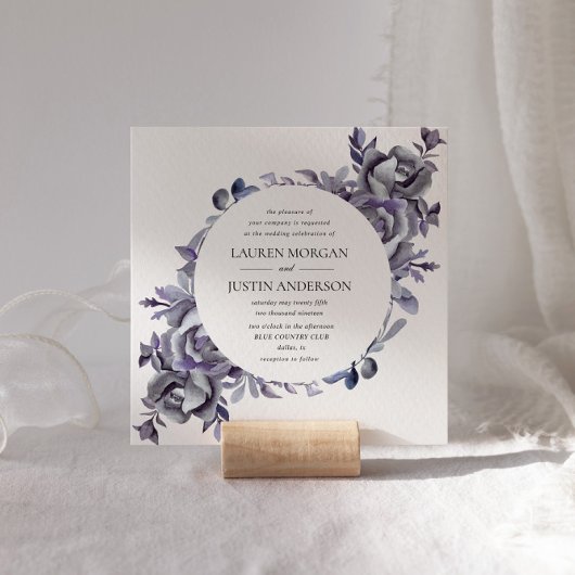 Winter Delicate Hydrangea Bloemen Bruiloft Kaart