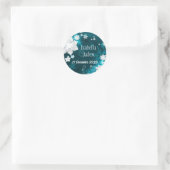 Winter Delight Floral Wedding Save the Date Ronde Sticker (Tas)