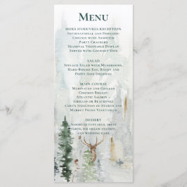 Winter dennen bomen sneeuw herten gewei bruiloft menu